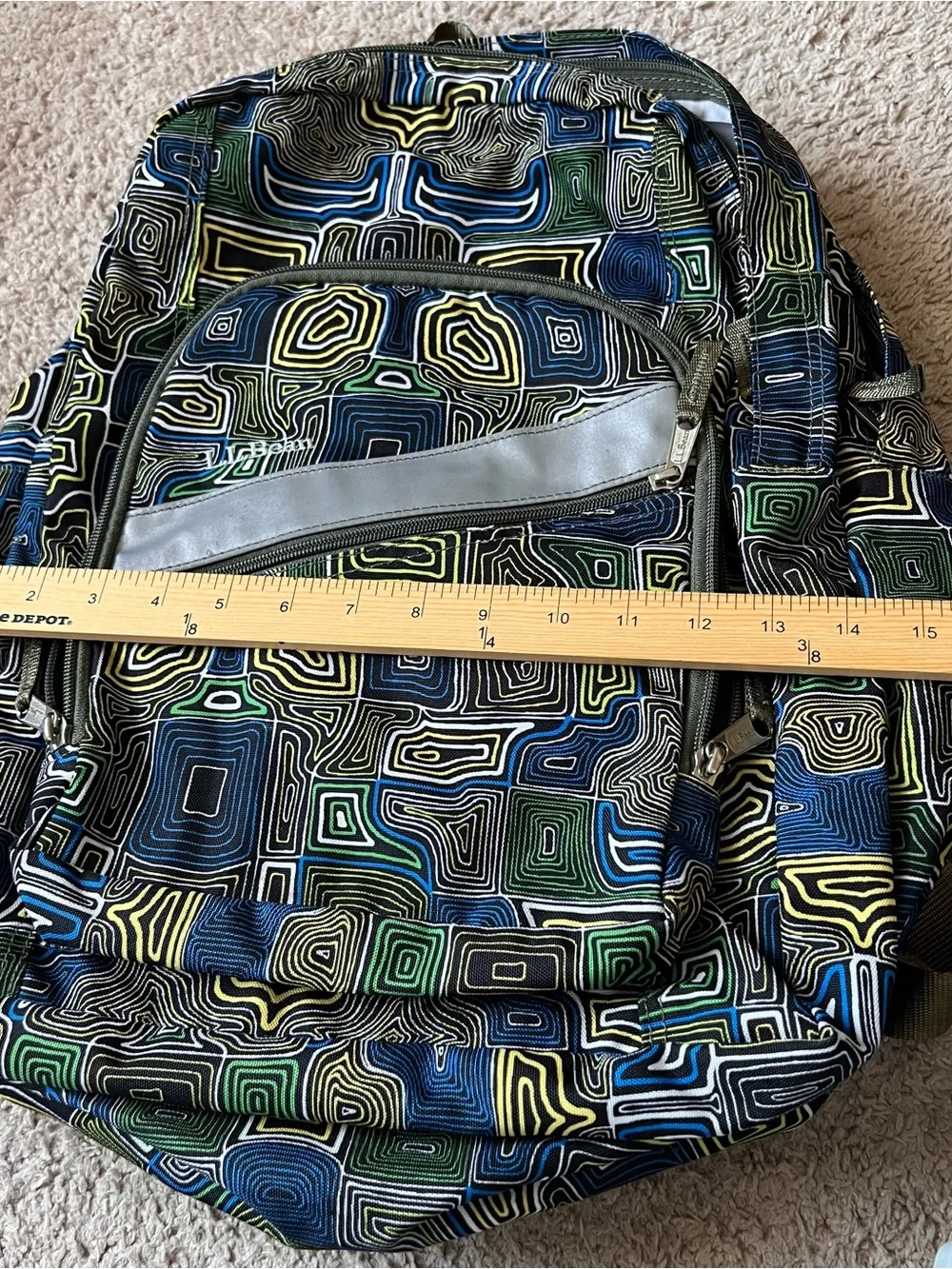 LL Bean Geometric Pattern Backpack - Picture 12 of 12